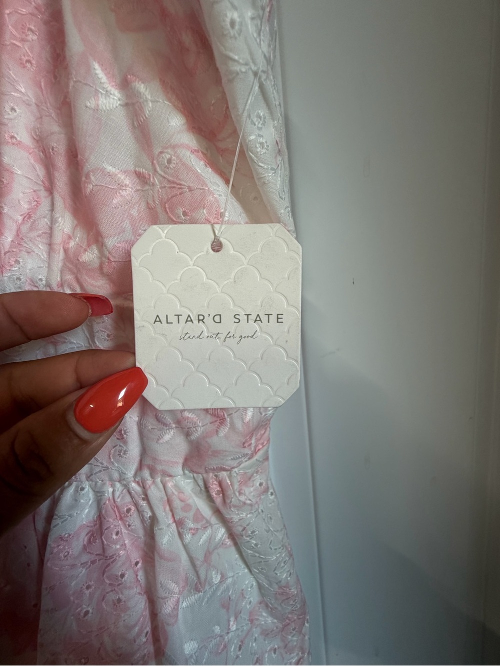 Altar'd State Pink Printed Mini Sundress with Ruffle Straps - Picture 5 of 9